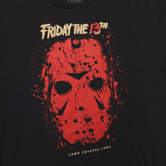 Friday the 13th Movie Crew Neck Short Sleeve Graphic T Shirt Mens Size L Black - Picture 4 of 9